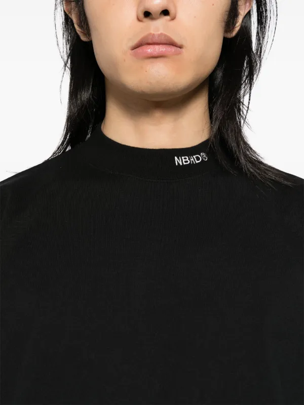 関税込【Neighborhood】LOGO T-shirt Neighborhood logo-embroidered T-shirt | Black | FARFETCH JO