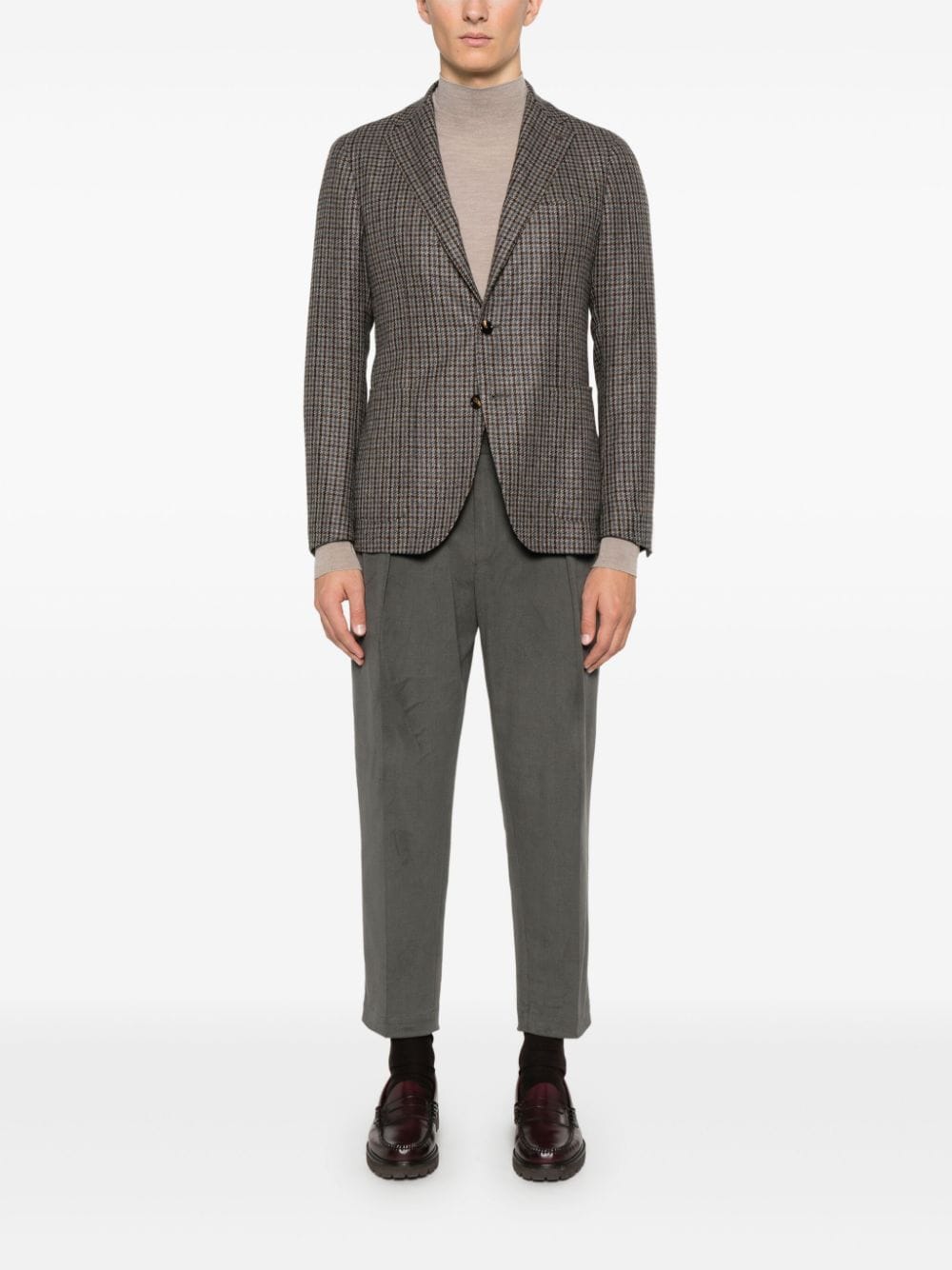 Tagliatore houndstooth blazer - Bruin