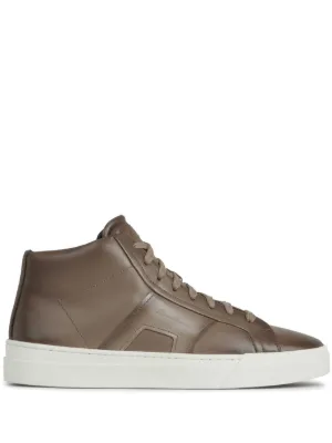 【Santoni】ウール風生地＆レザー メンズ ハイスニーカー Santoni ハイカットスニーカー メンズ通販 - FARFETCH