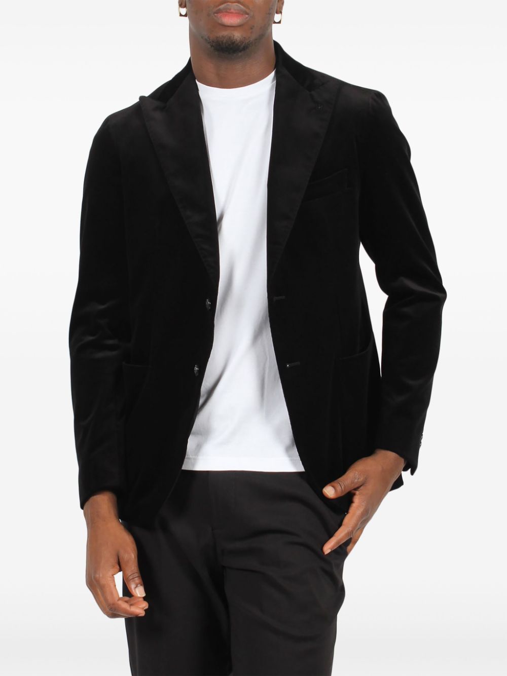 Tagliatore velvet blazer - Black