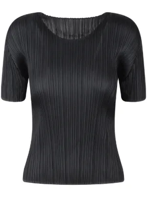 Pleats Please Issey Miyake Plissé short-sleeve T-shirt | Black