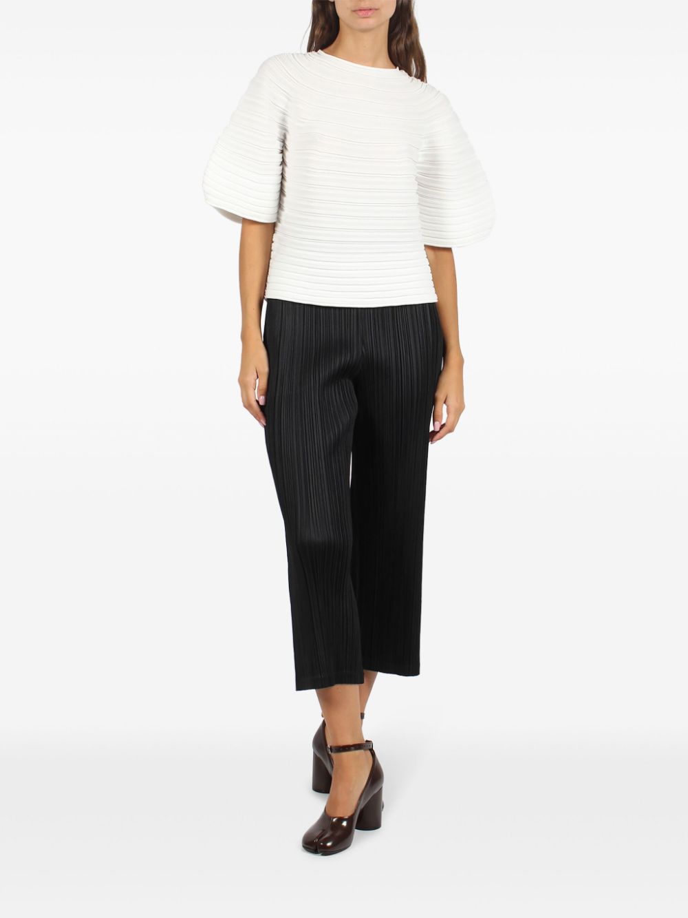 Pleats Please Issey Miyake Cropped broek - Zwart