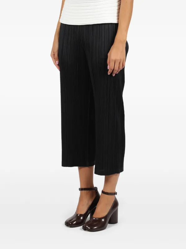 Pleats Please Issey Miyake プリーツ クロップドパンツ | ブラック