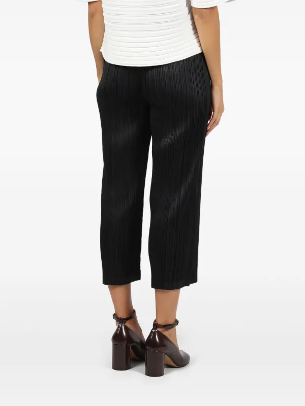 Pleats Please Issey Miyake Calça Cropped Plissada | Preto