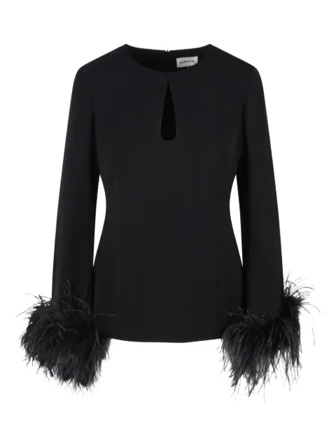 P.A.R.O.S.H. blusa con detalles de plumas