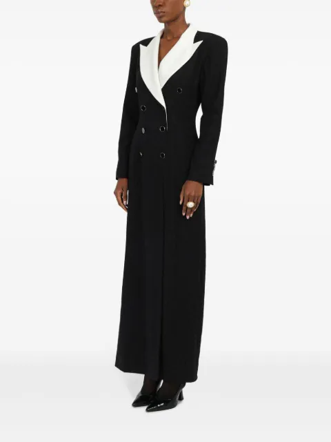 Rowen Rose contrasting-collar tuxedo maxi dress RR194 - 2