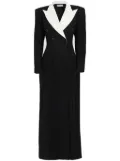 Rowen Rose contrasting-collar tuxedo maxi dress - Black