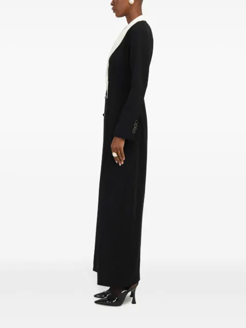 Rowen Rose contrasting-collar tuxedo maxi dress RR194 - 3