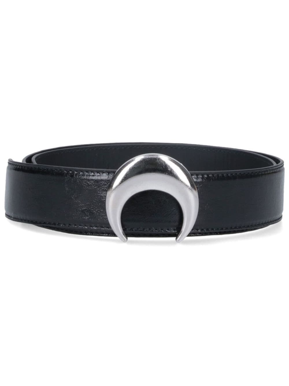 Shop Marine Serre Moon Leather Belt In 黑色