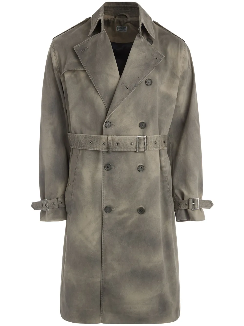 GUESS USA Trenchcoat met tie-dye print Bruin