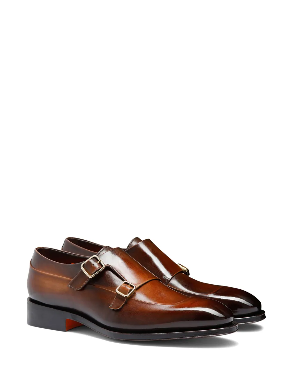 Santoni Leren gespschoenen Bruin
