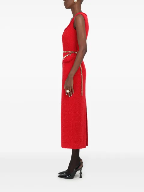 Rowen Rose sleeveless tweed maxi dress RR195RED - 3