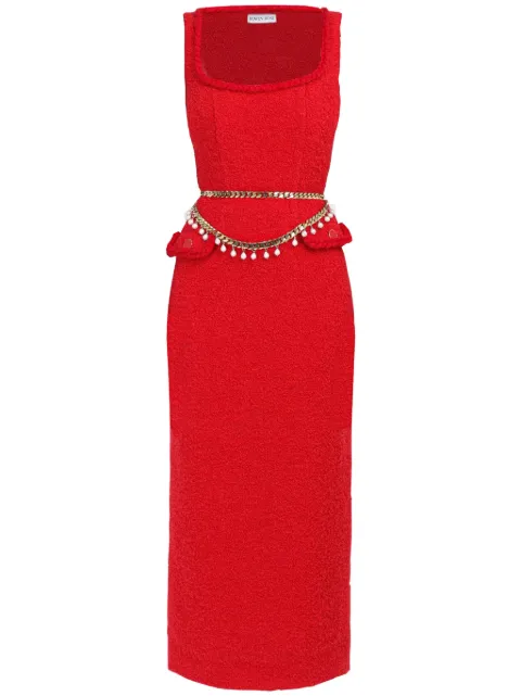 Rowen Rose sleeveless tweed maxi dress