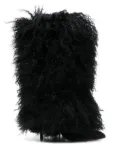 Paris Texas 105mm Furry Stiletto boots - Black