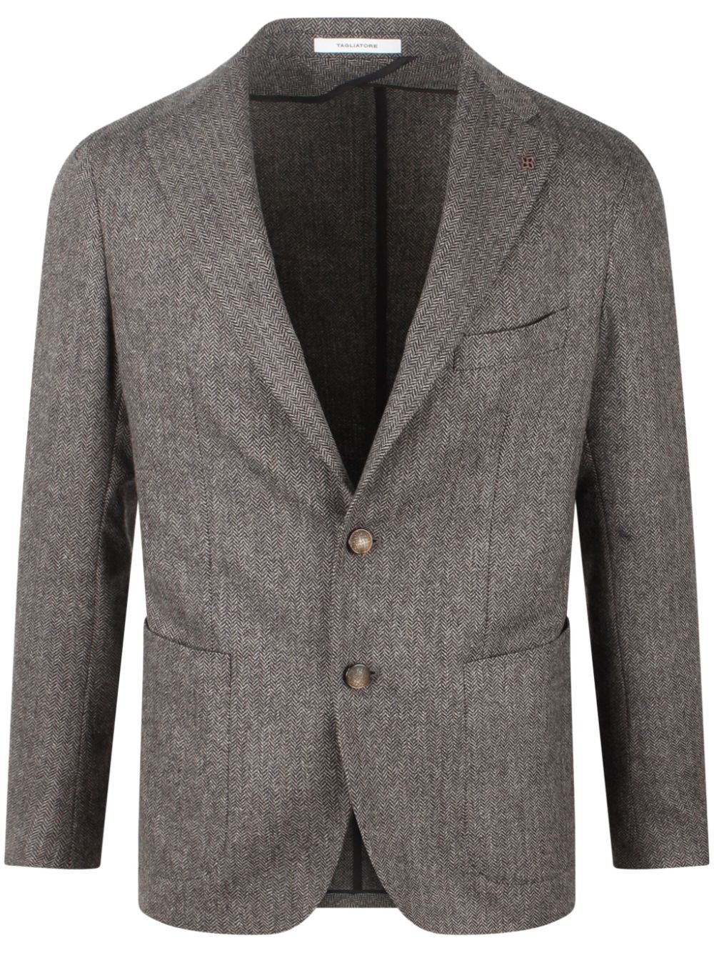 Tagliatore chevron-pattern blazer - Grey