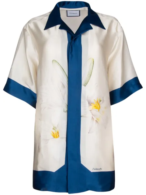 PANTAMOLLE floral-print silk shirt