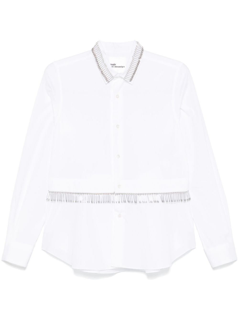 safety-pin embellished shirt