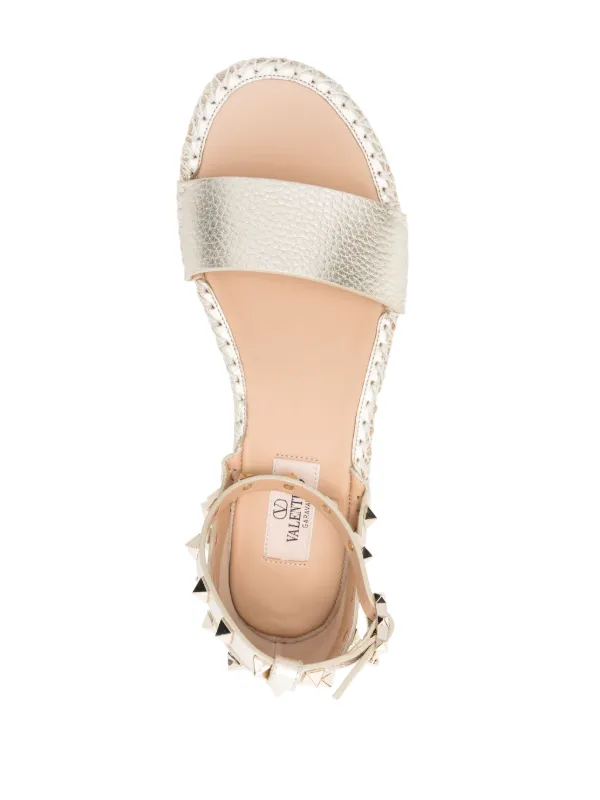 Valentino Garavani Rockstud-embellished Espadrilles Gold