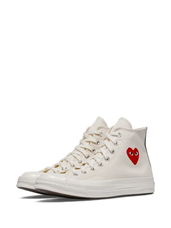 Converse Chuck Taylor All-Star Hi Comme popular Des Garcons PLAY Sneakers in White