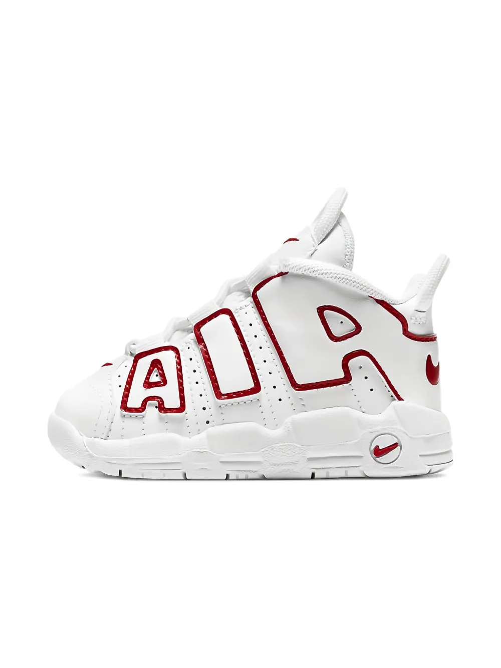 Nike Kids Air More Uptempo Qs "White Varsity Red" sneakers Wit