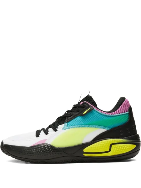 PUMA Court Rider "White/Yellow Alert" sneakers