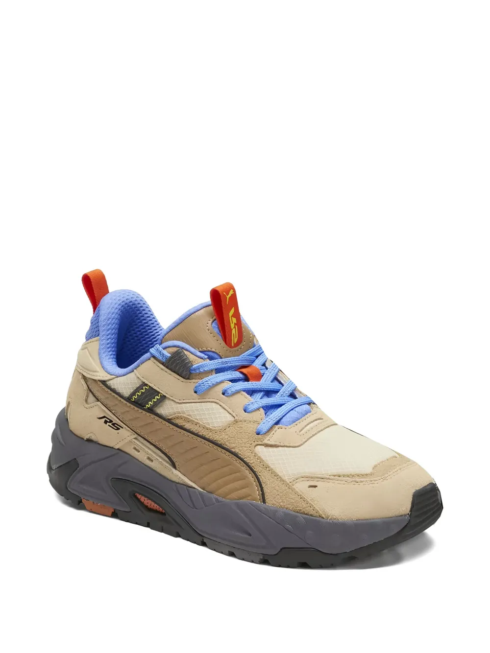 Puma Rs-trck Explore "light Sand/tiger's Eye/blue Glimmer" Sneakers In Neutral