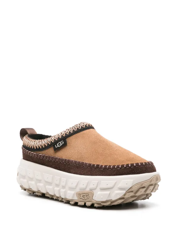 UGG Venture Daze Embroidered Suede Slides | Brown | FARFETCH CA