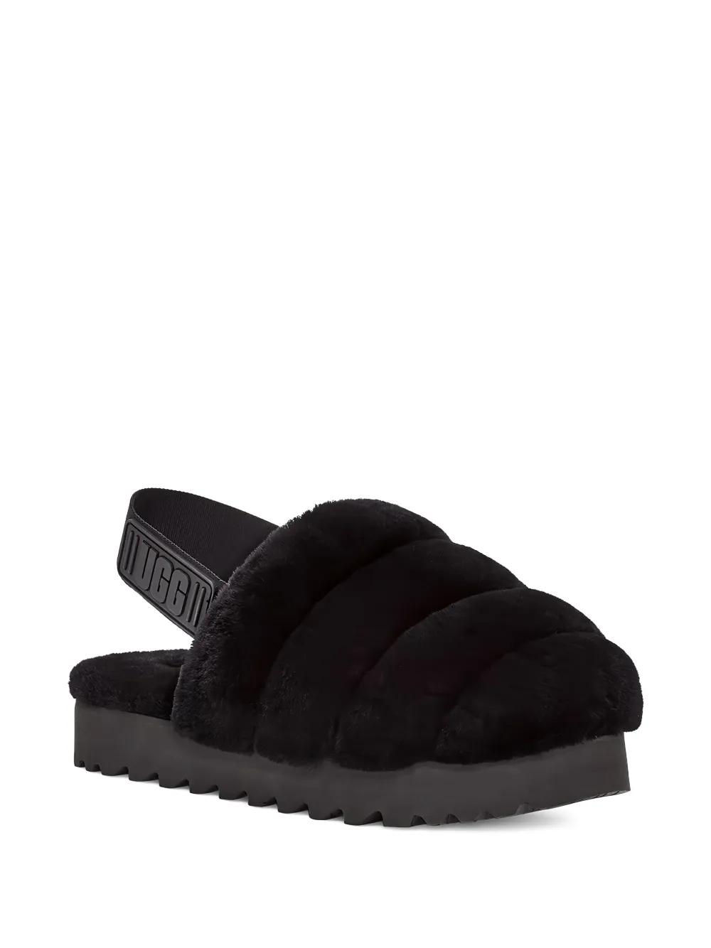UGG Super Fluff Black slippers - Zwart