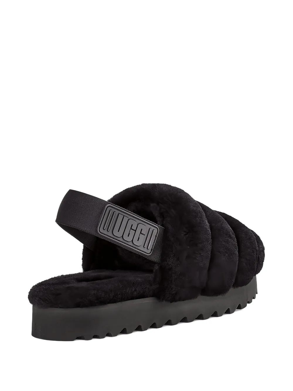 UGG SUPER FLUFF "BLACK" SLIPPERS 