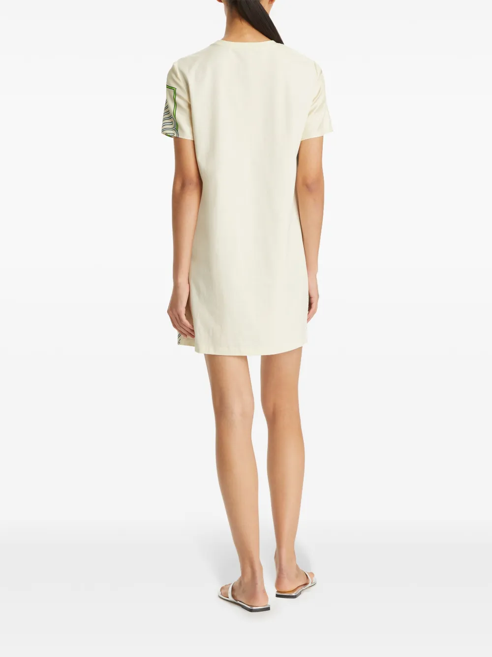 Tory Burch T-shirtjurk met zijden voorkant Wit