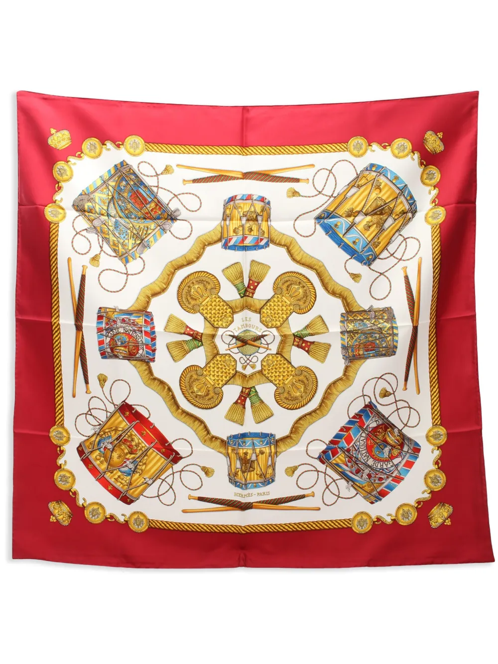 Hermes 2010s Les Tambours 90 silk scarf Women