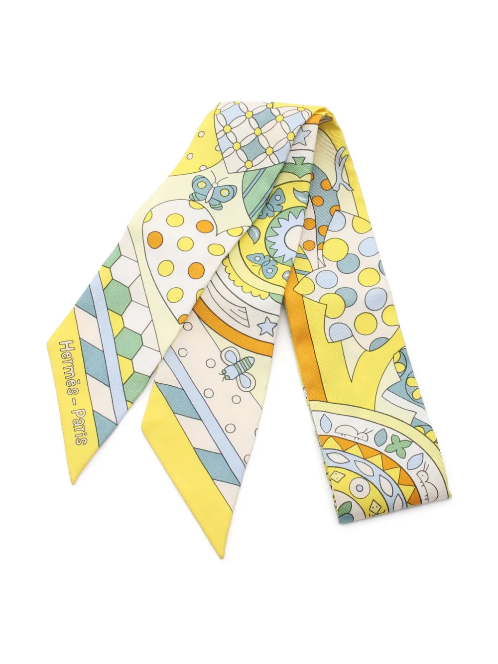 Hermès Pre-Owned 2010s Les Murmures de la Foret twill sjaal - Geel