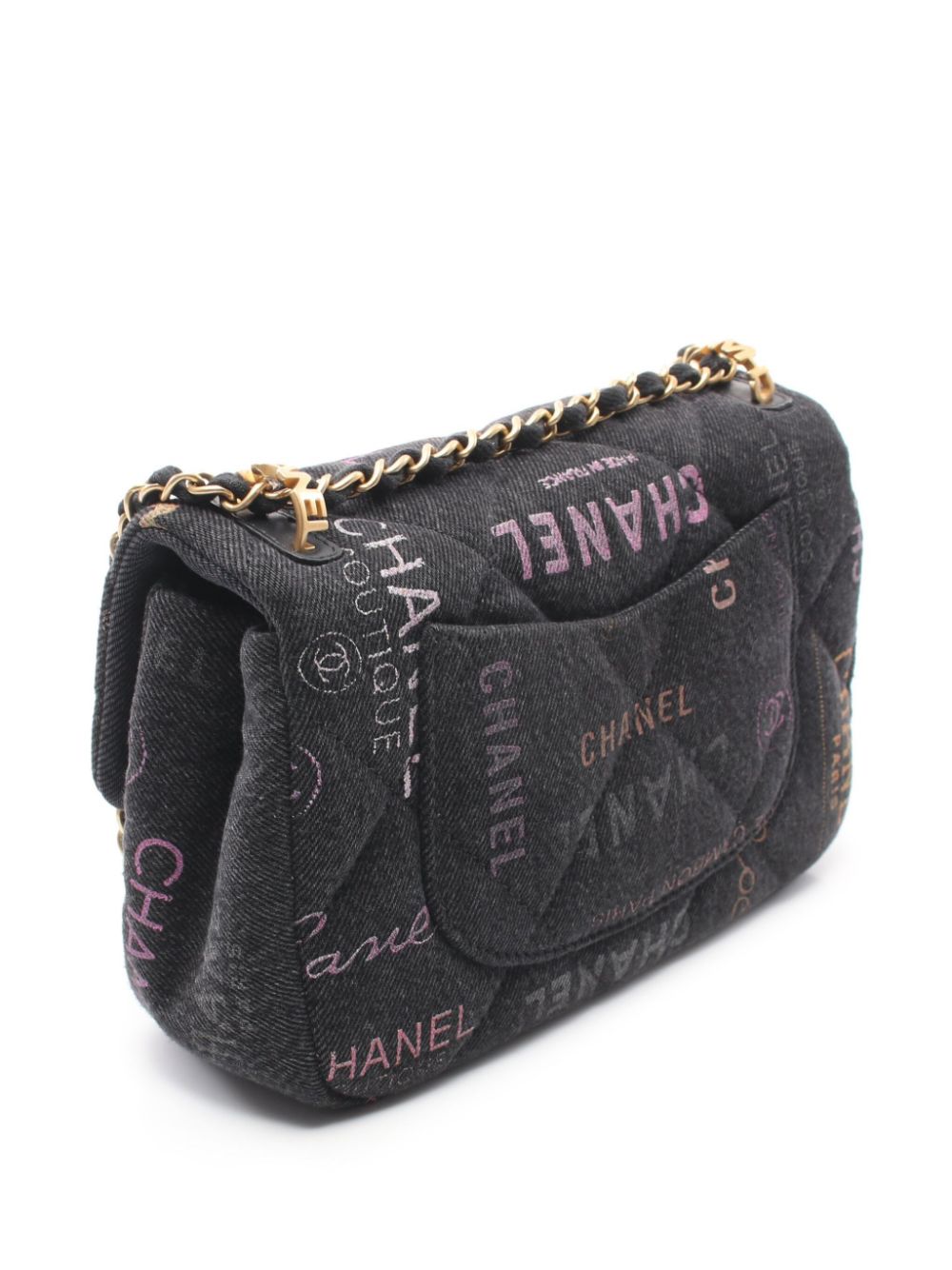 CHANEL Pre-Owned 2021 mini Denim Mood flap shoulder bag - Zwart