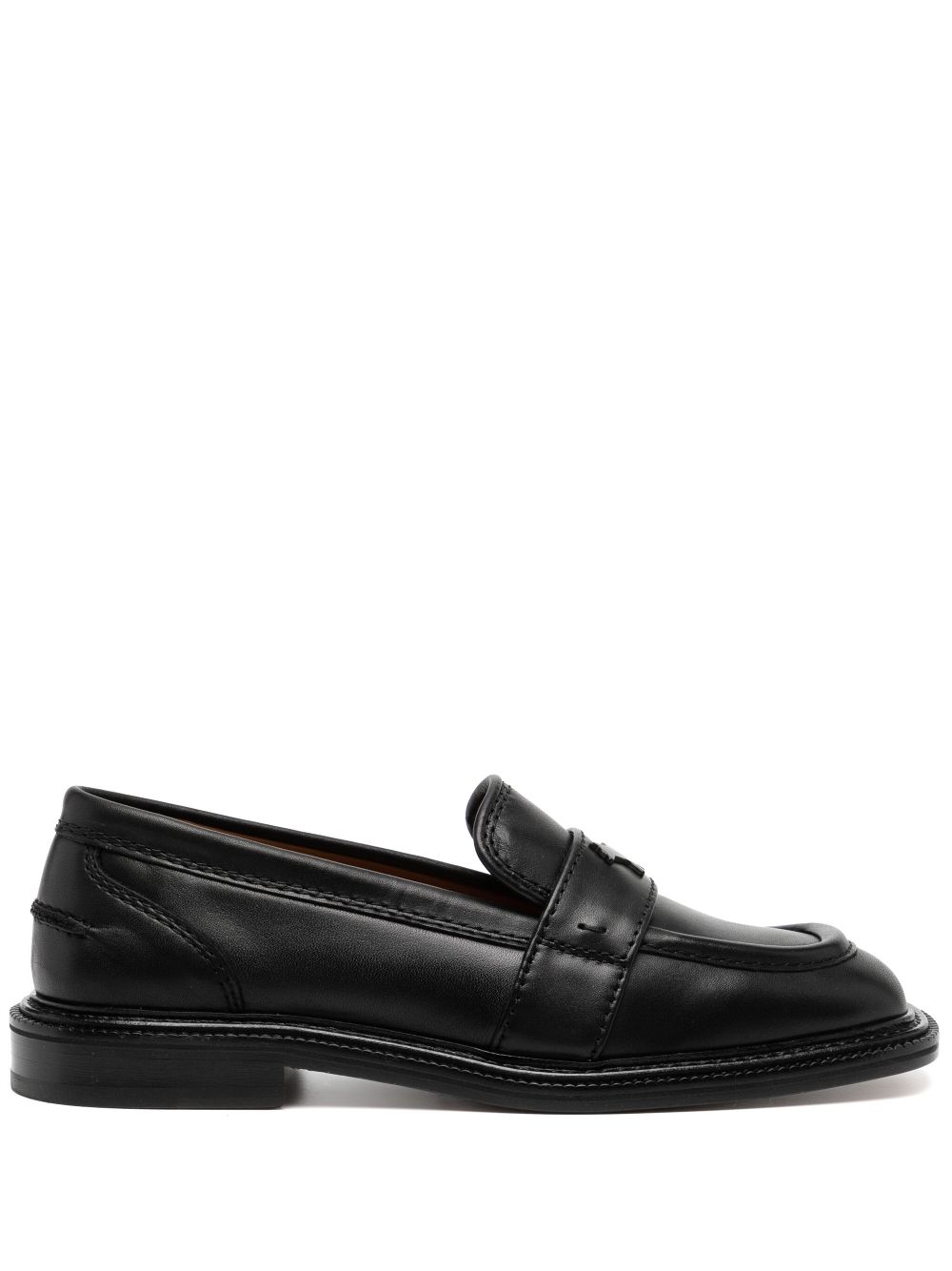 Maison Kitsuné leather loafers Black