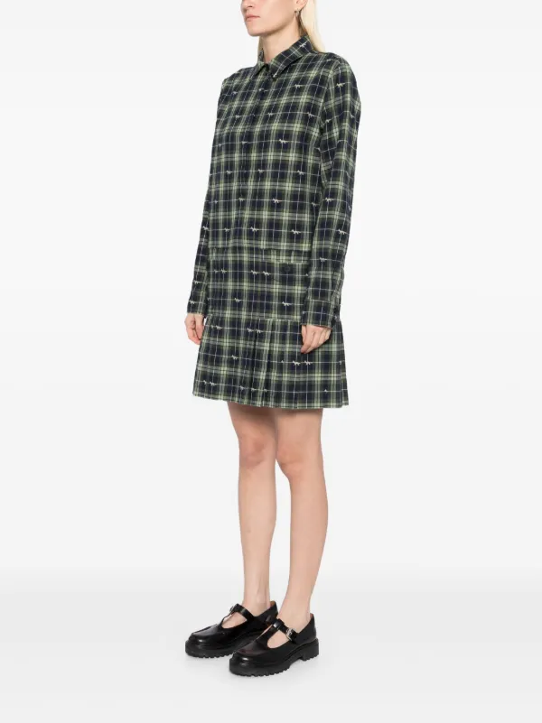 maison kitsune shirt dress Maison Kitsuné Shrunken Shirt Dress | Green