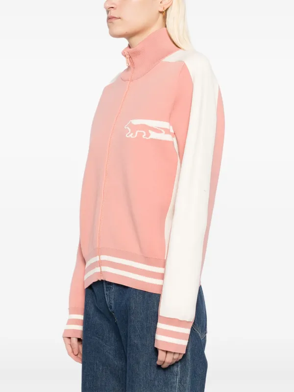 Maison Kitsuné Flash Fox Zipped Cardigan | Pink | FARFETCH