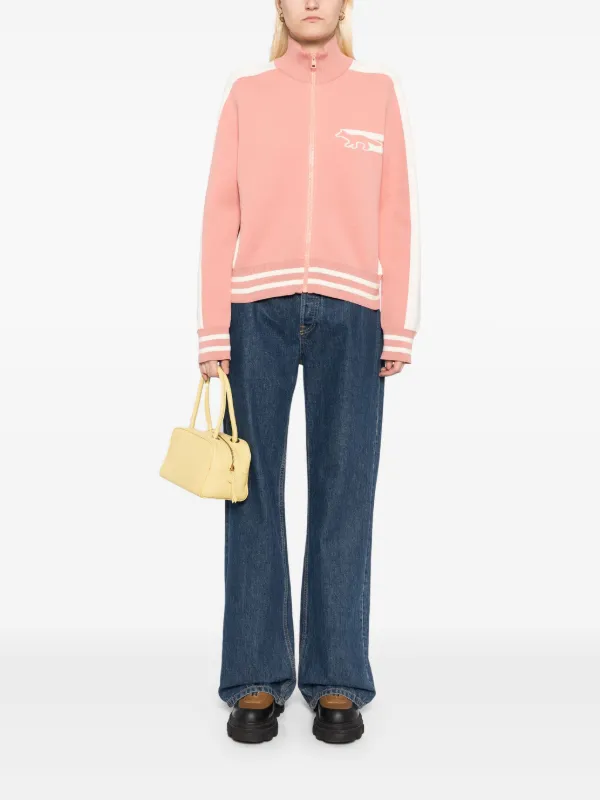 Maison Kitsuné Flash Fox Zipped Cardigan | Pink | FARFETCH