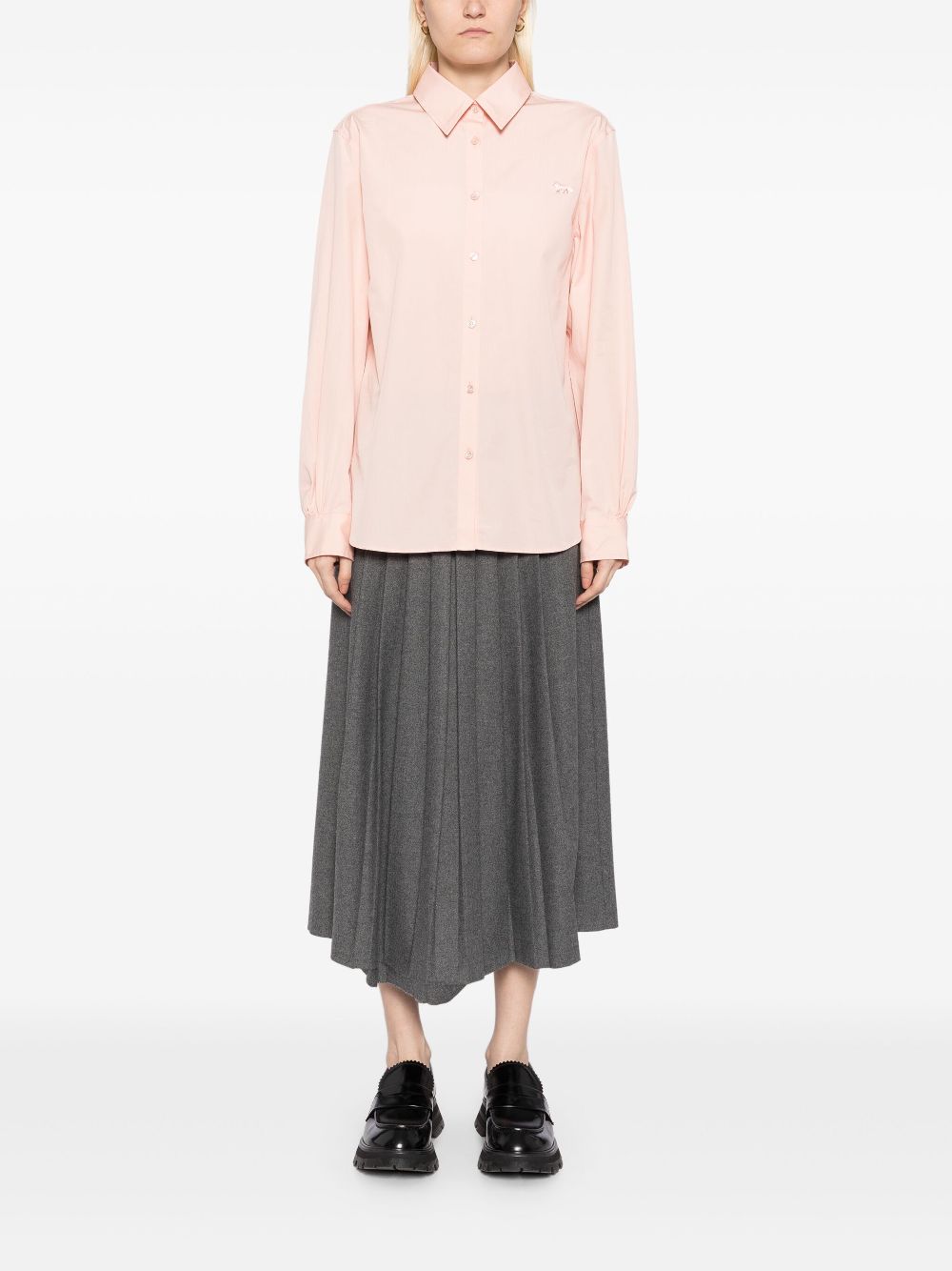 Maison Kitsuné Katoenen blouse met vossenpatch - Roze