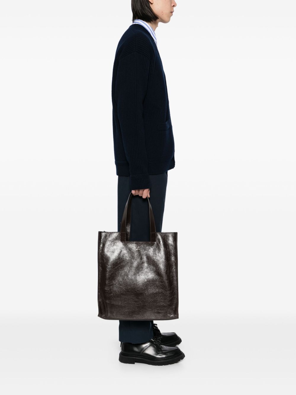 Bally Leren shopper - Bruin