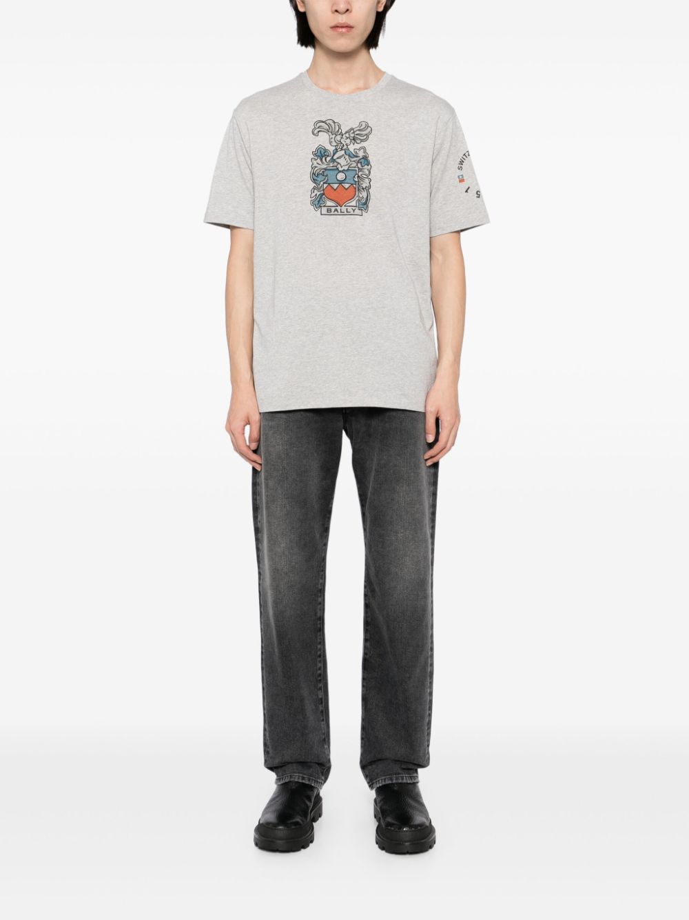 Bally T-shirt met grafische print en korte mouwen - Grijs