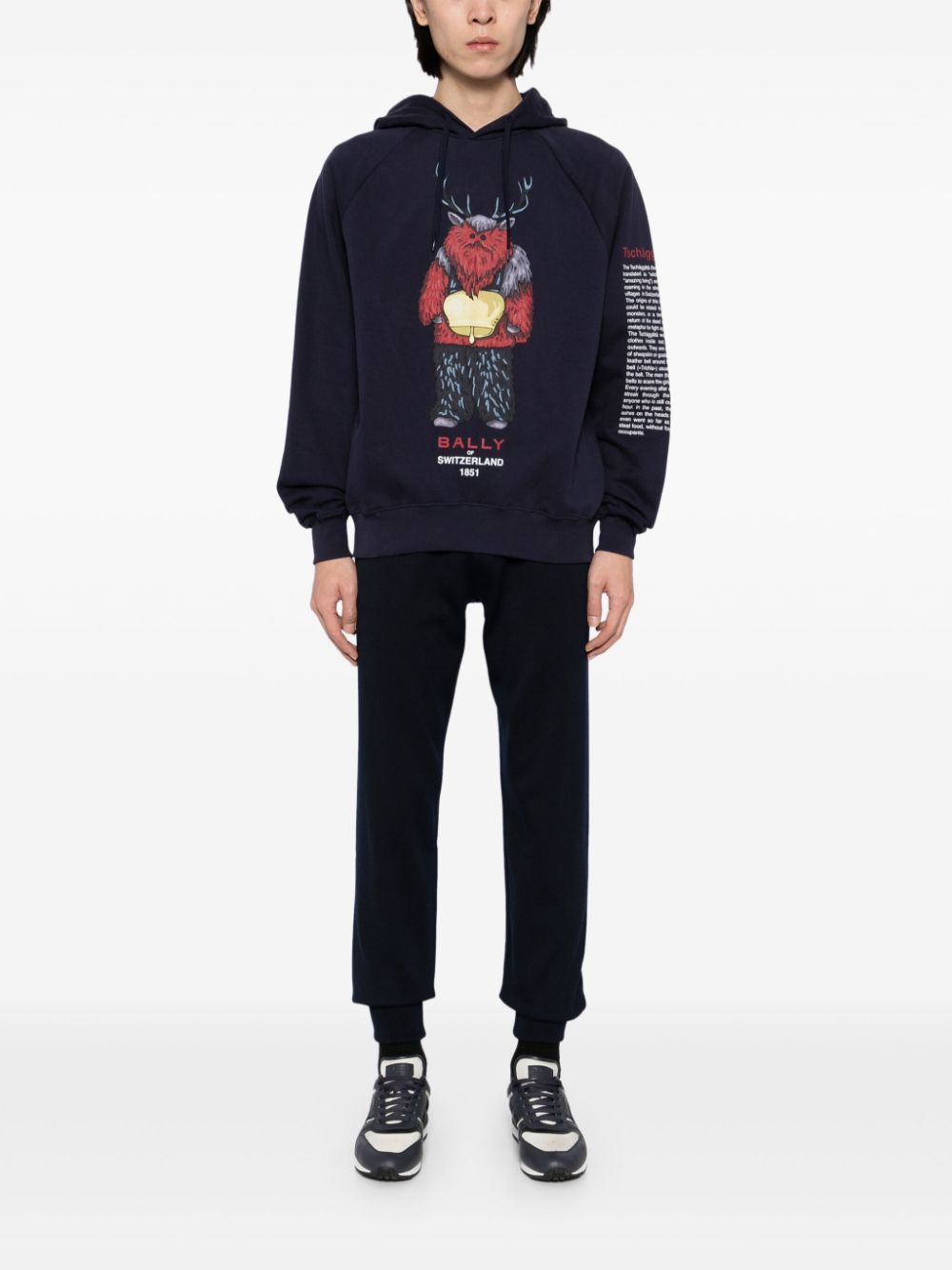 Bally graphic print hoodie - Blue