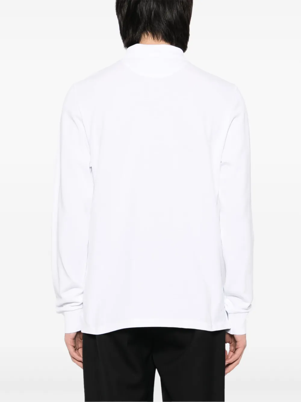 Bally Poloshirt met geborduurd logo en lange mouwen Wit
