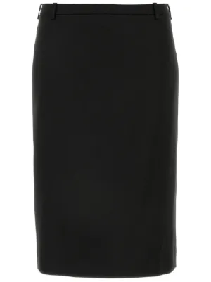 【バレンシアガ】 Skirts - Pencil Skirts スカート Lace-up denim pencil skirt in grey - Balenciaga | Mytheresa