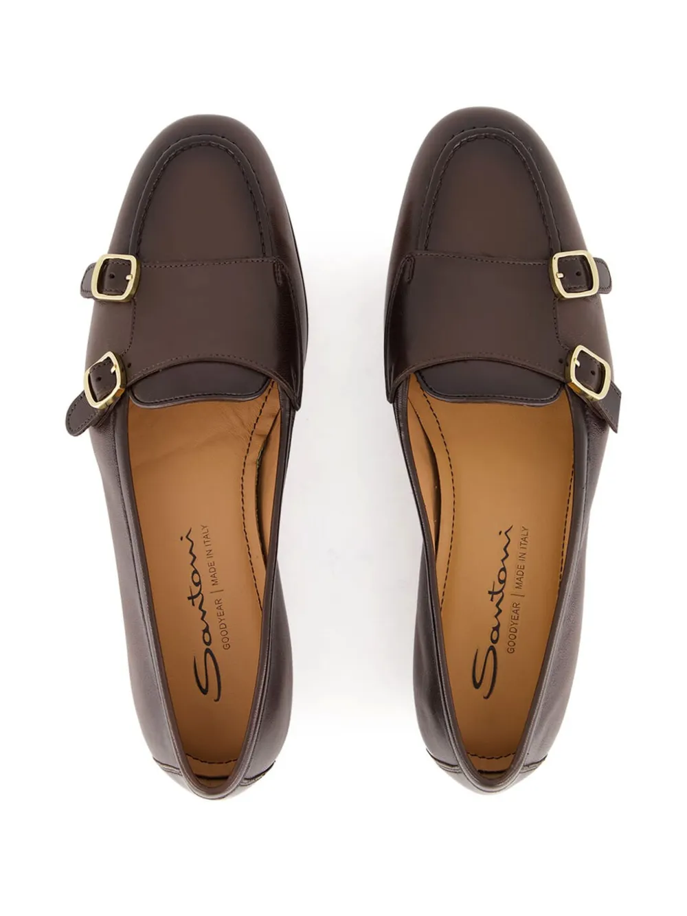 Santoni Loafer Mit Doppelter Schnalle In Brown