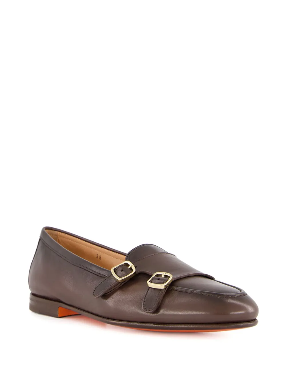 Santoni Loafers met dubbele gesp - Bruin