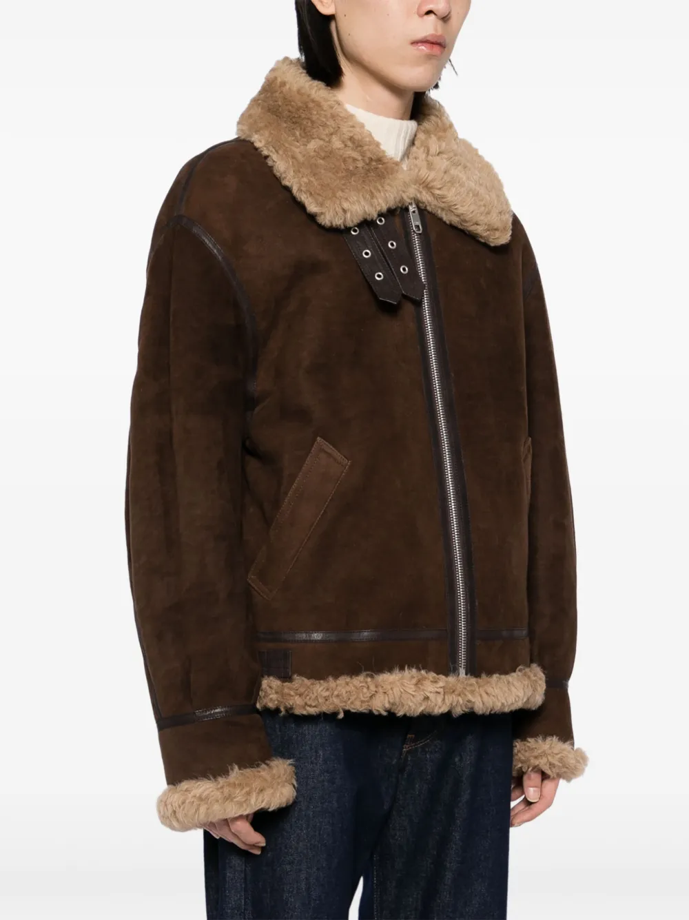 Bally Shearling-lined Jacket In Brown