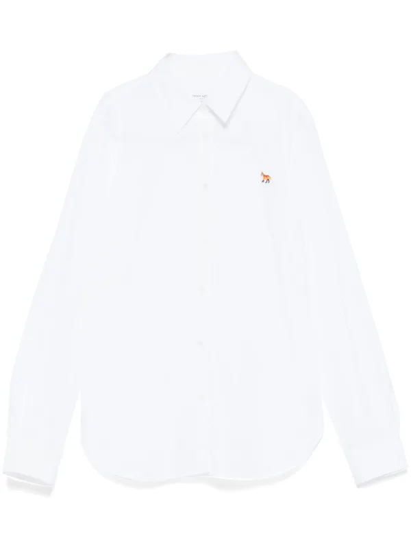 Maison Kitsuné Baby Fox Patch Cotton Classic Shirt | White | FARFETCH