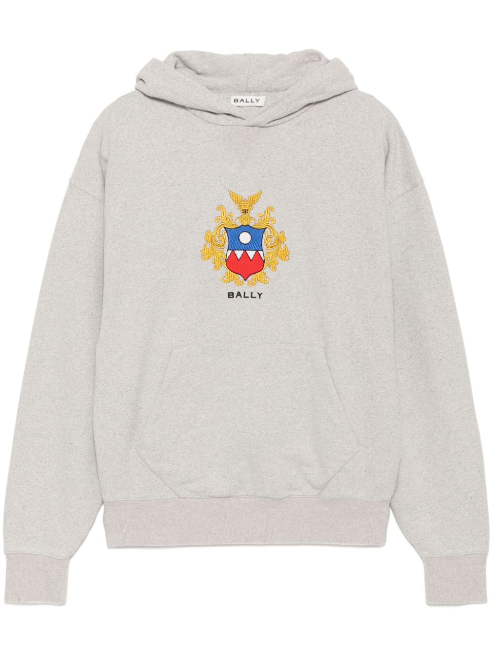 Bally crest-logo cotton hoodie - Grey