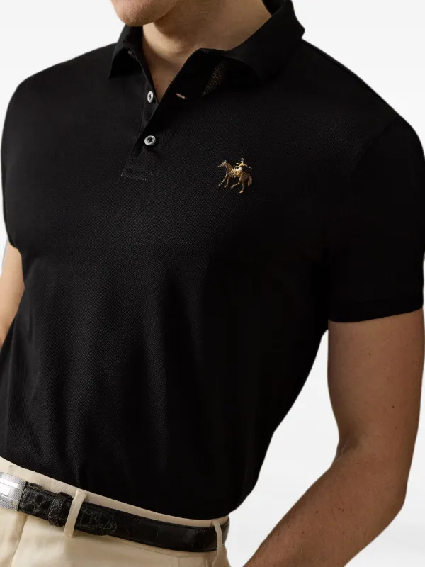 Ralph Lauren Purple Label logo-embroidered Polo Shirt | Black