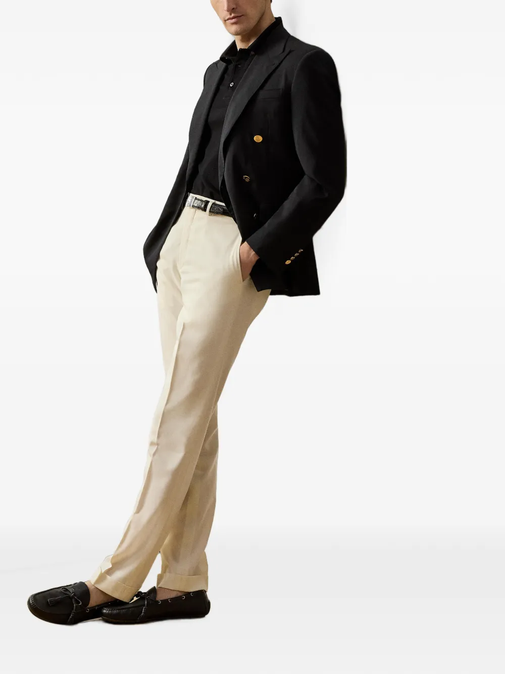 Ralph Lauren Purple Label Poloshirt met geborduurd logo Zwart